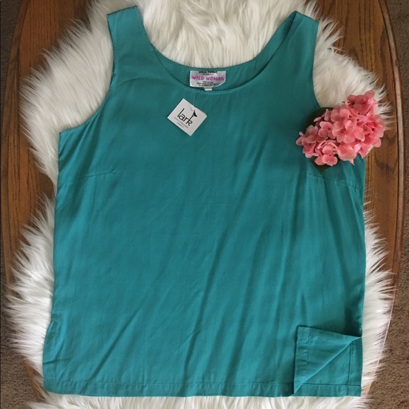 ✨RESERVED!✨WILD THING Sleeveless Teal Tank Blouse - Picture 7 of 7